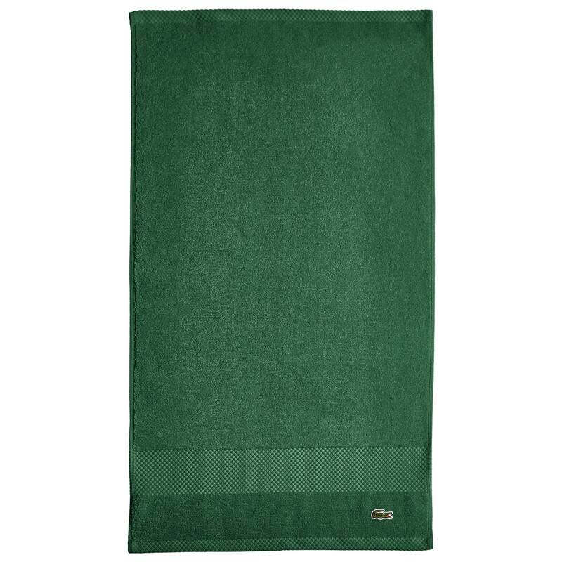 Lacoste Heritage Supima 100% Cotton Bath Towel, Hand Towel, Wash Cloth, and Bath Sheet - Croc Green - Hand Towel