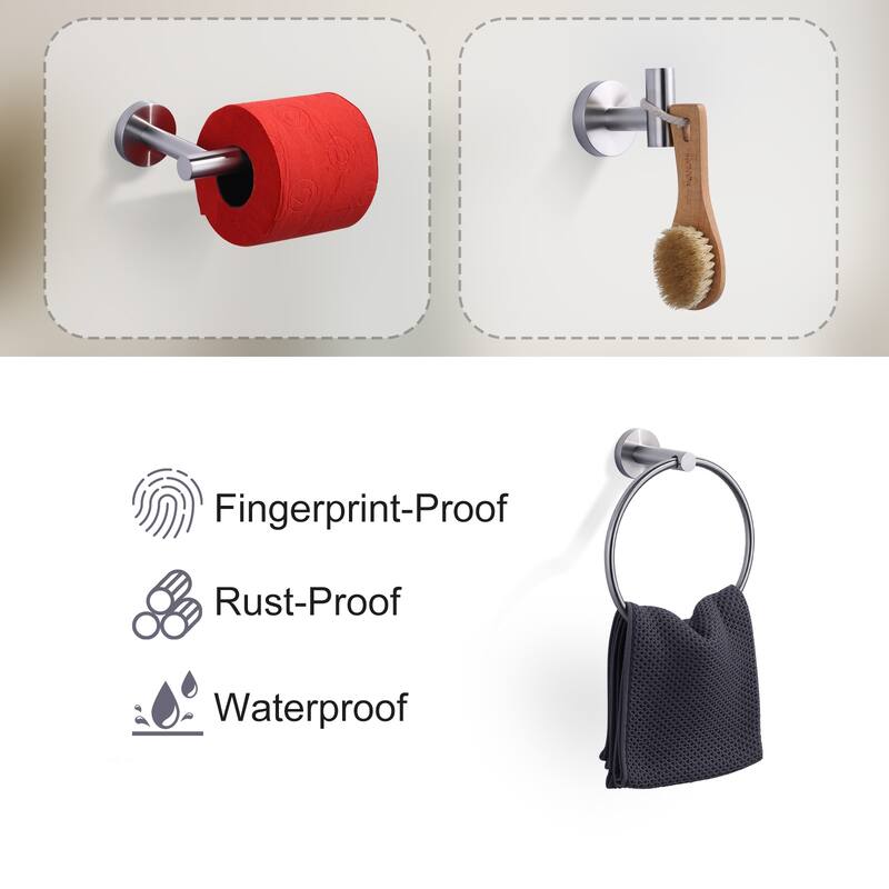 WOWOW 3-Piece Bath Hardware Set with Mounting Hardware