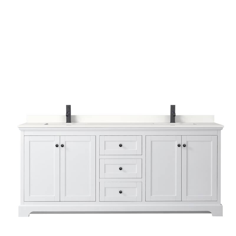 Avery 80-inch Double Vanity, Quartz Top