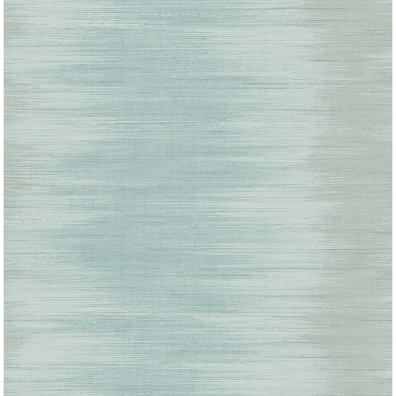 Seabrook Designs Alvena Ombre Stripe Unpasted Wallpaper - 20.5 in. W x 33 ft. L - Metallic Blue Smoke