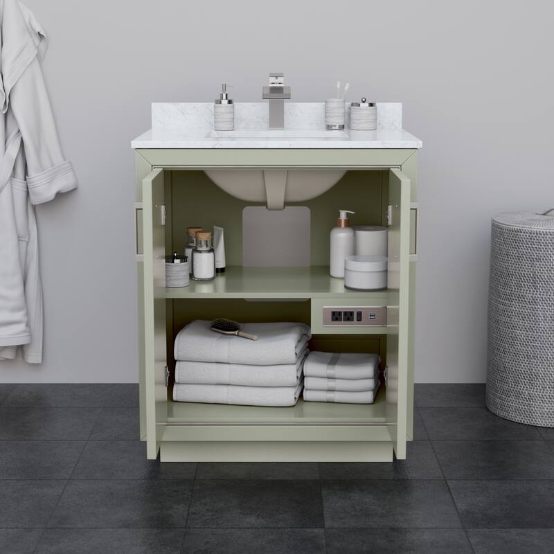 Icon Single Vanity Set, Cultured Marble Top, No Mirror
