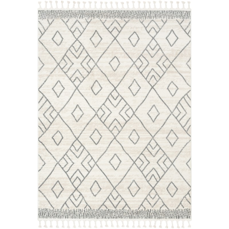 Well Woven Serenity2 Diodelly Moroccan Lattice Trellis Area Rug - Ivory Grey - 5' 3" x 7' 3"