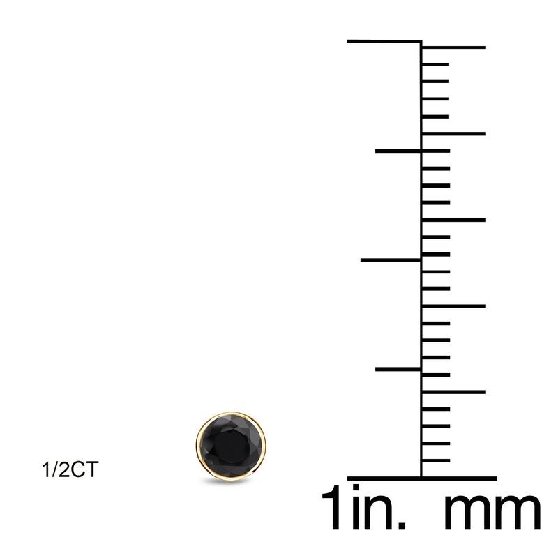 Auriya 1/2 to 4ctw Round Black Diamond Stud Earrings 14k Yellow Gold Bezel-set - 0.50ctw