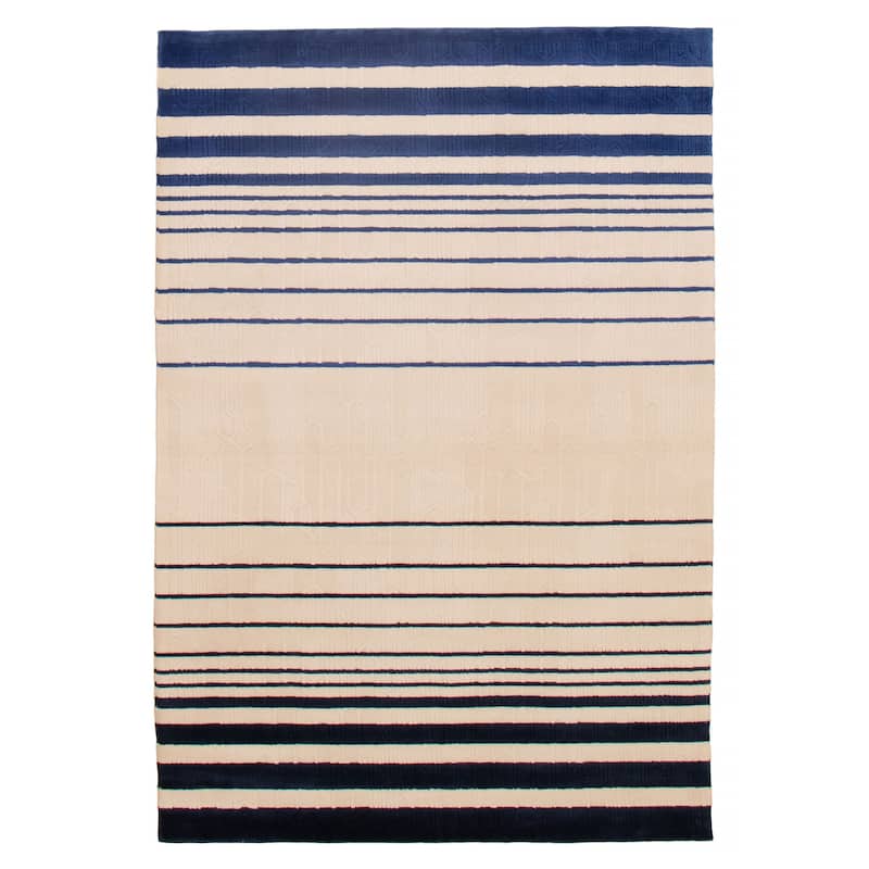 ECARPETGALLERY Hand Loomed Kashkuli Gabbeh Cream, Navy Wool Rug - 5'3 x 7'7 - Cream/ Navy - 5'3 x 7'7