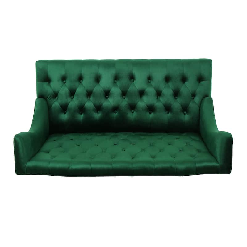 Leora Modern Glam Tufted Velvet Wingback Loveseat by Christopher Knight Home