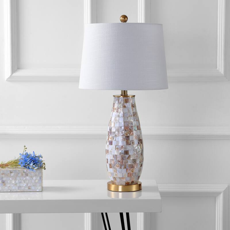 Bailey 28" Seashell LED Table Lamp, Natural by JONATHAN Y
