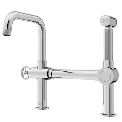 VIGO Cass 13" H Widespread Pull-Out Sprayer Kitchen Faucet