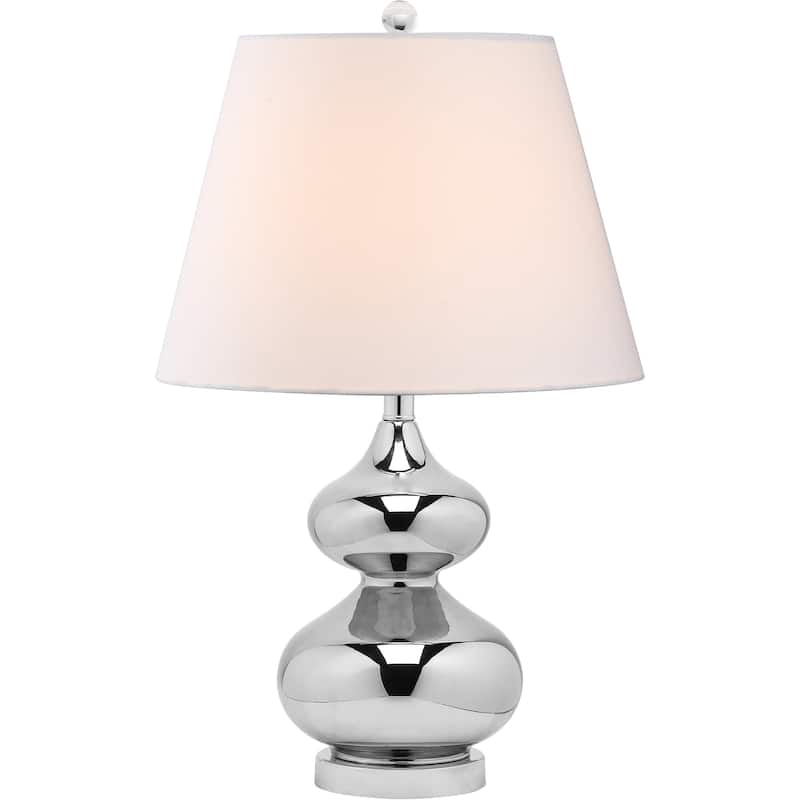 SAFAVIEH Lighting 24-inch Eva Double Gourd Glass Silver Table Lamp (Set of 2) - 14"W x 14"D x 24"H