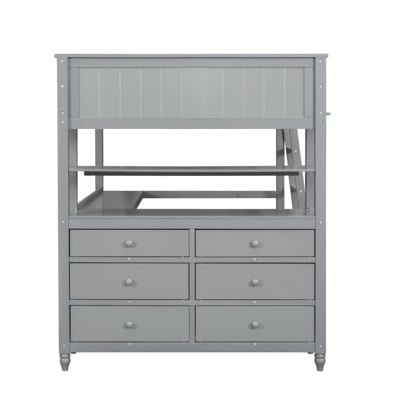 Twin Size Loft Bed with Drawers and Desk