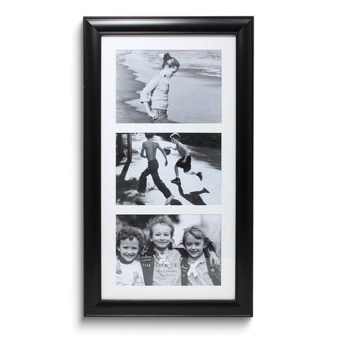 Curata Black Polystyrene Collage Frame - Three Opening 5x7 Gallery Frame