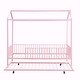 preview thumbnail 47 of 48, Metal House Bed with Fence, With Trundle