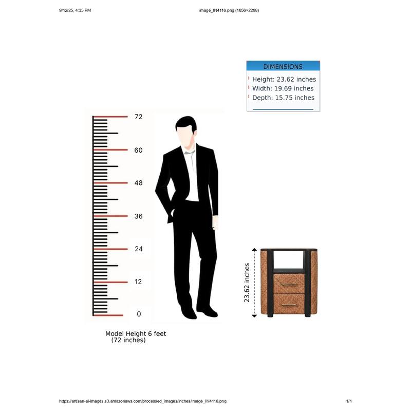 Rattan Curve Edge Nightstand
