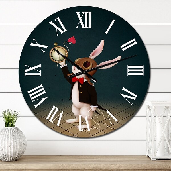Designart 'White Rabbit Alice In Wonderland I' Children's Art wall