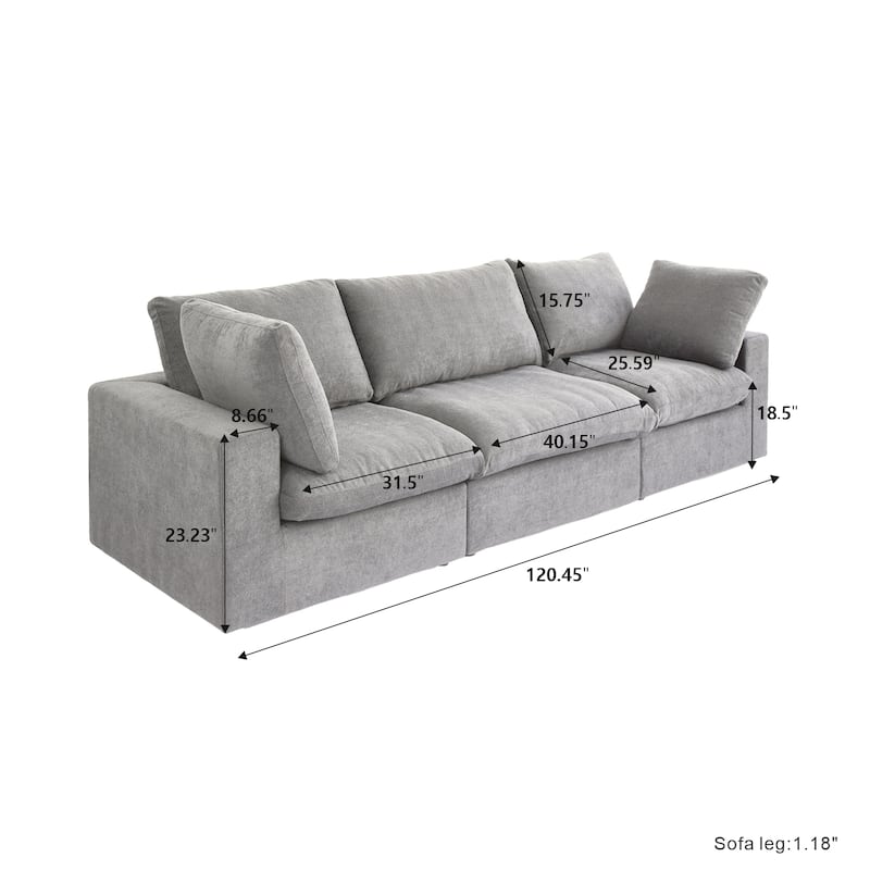 Commix Down Filled Overstuffed 3 Piece Sectional Sofa