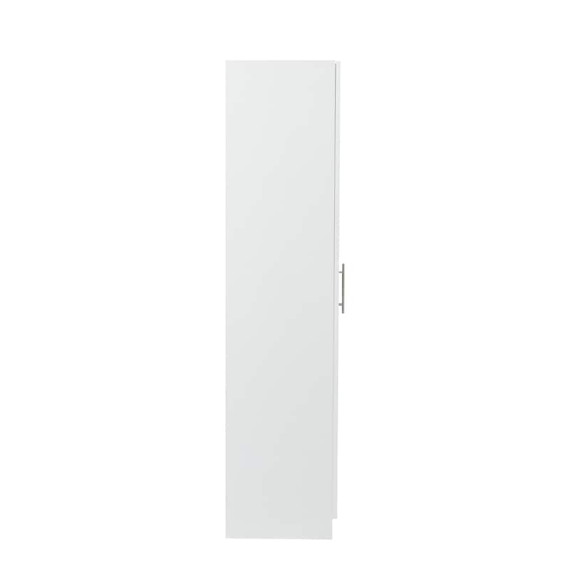 3 Shelf Storage Cabinet 2 Doors Wardrobe and Kitchen Cabinet, White