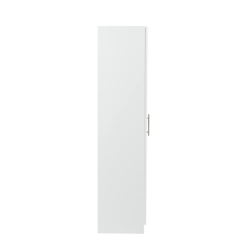 Roomfitters Tall Wardrobe & Kitchen Cabinet, 2-Door Storage Cupboard with 3 Shelves, White