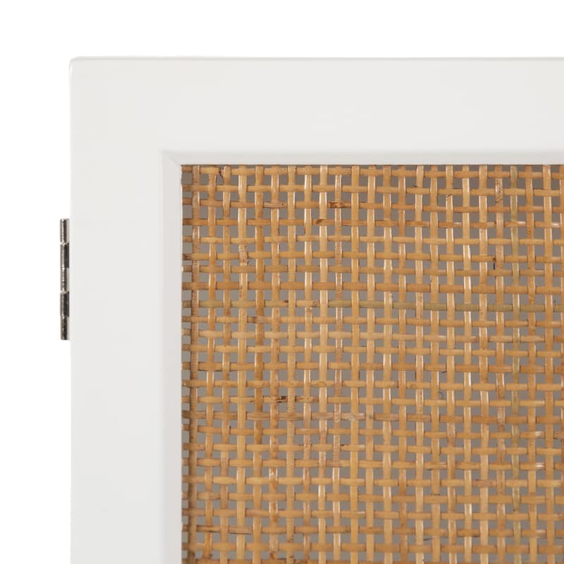 Kate and Laurel Ori Rattan Wall Cabinet with Cubby