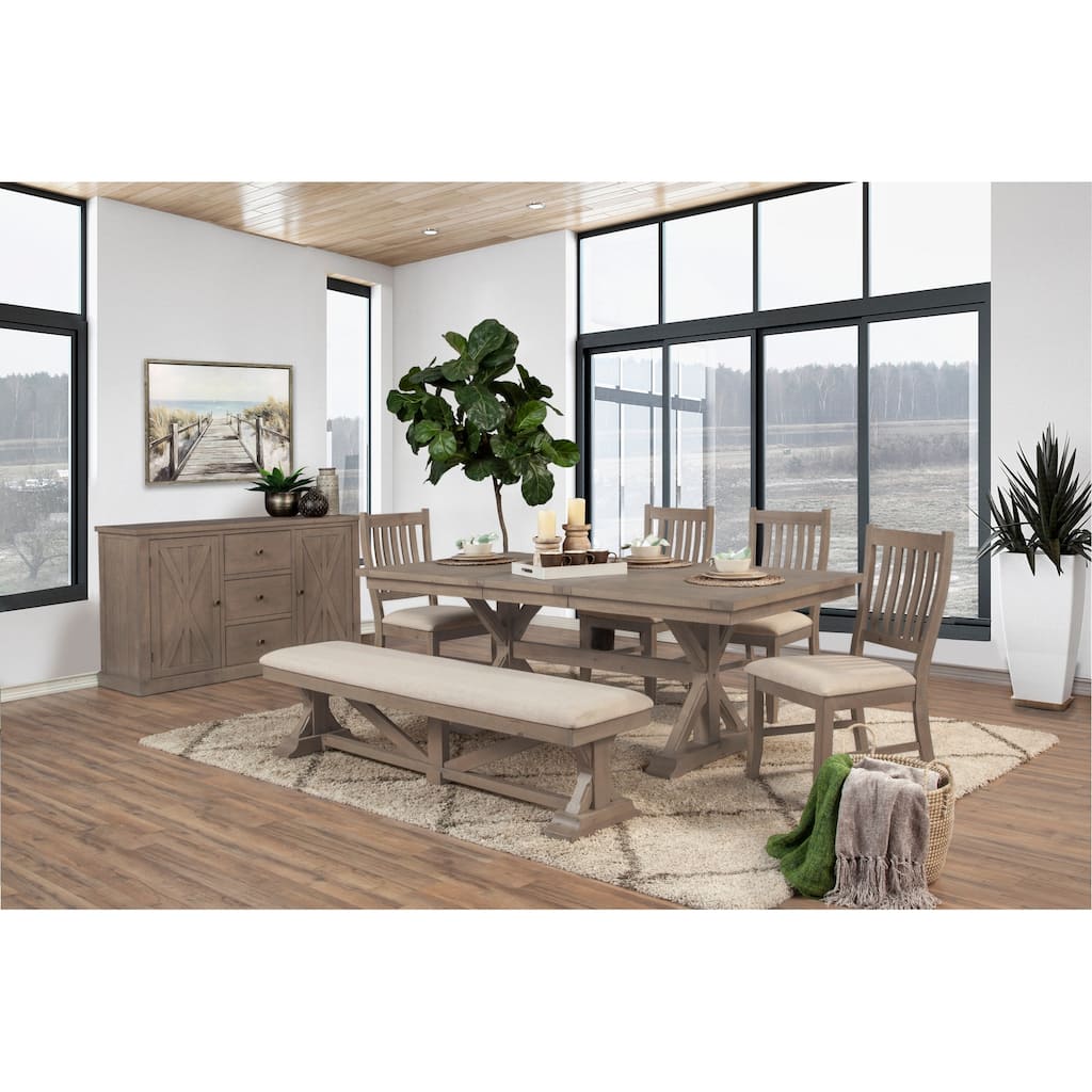 Alpine Furniture Arlo Wood Sideboard, Natural Brown