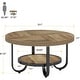 preview thumbnail 7 of 6, 31.1 Inches Brown MDF Round Coffee Table, 2-Tier Industrial Center Table for Living Room