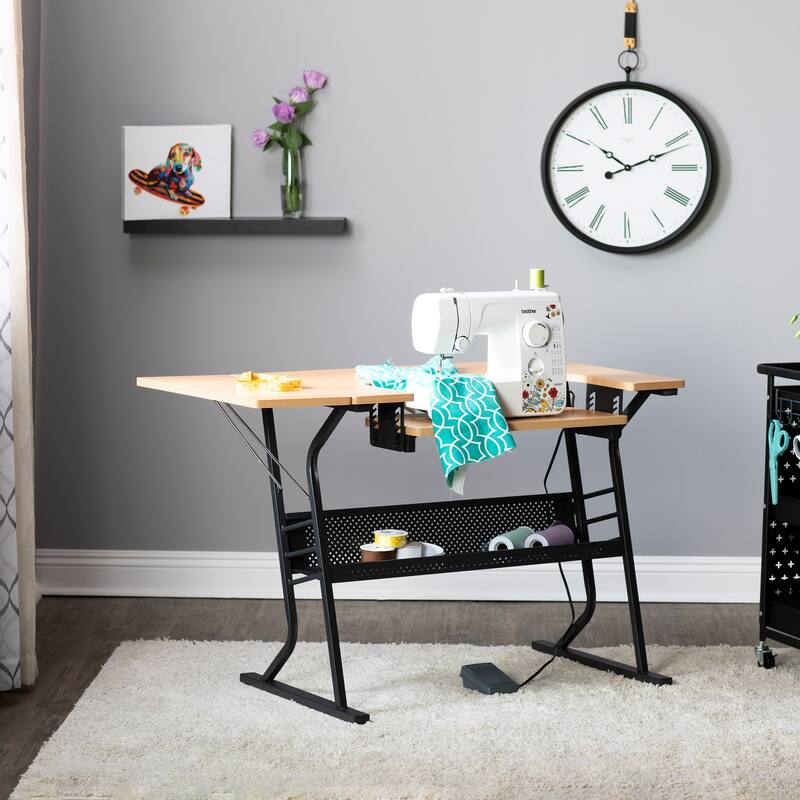 Sew Ready Eclipse Sewing Crafting Office Table with Folding Top and Adjustable Platform