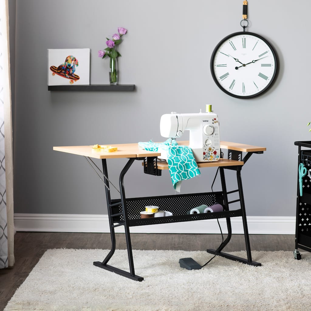 Studio Designs Eclipse Sewing and Crafting Table, White or Maple Top