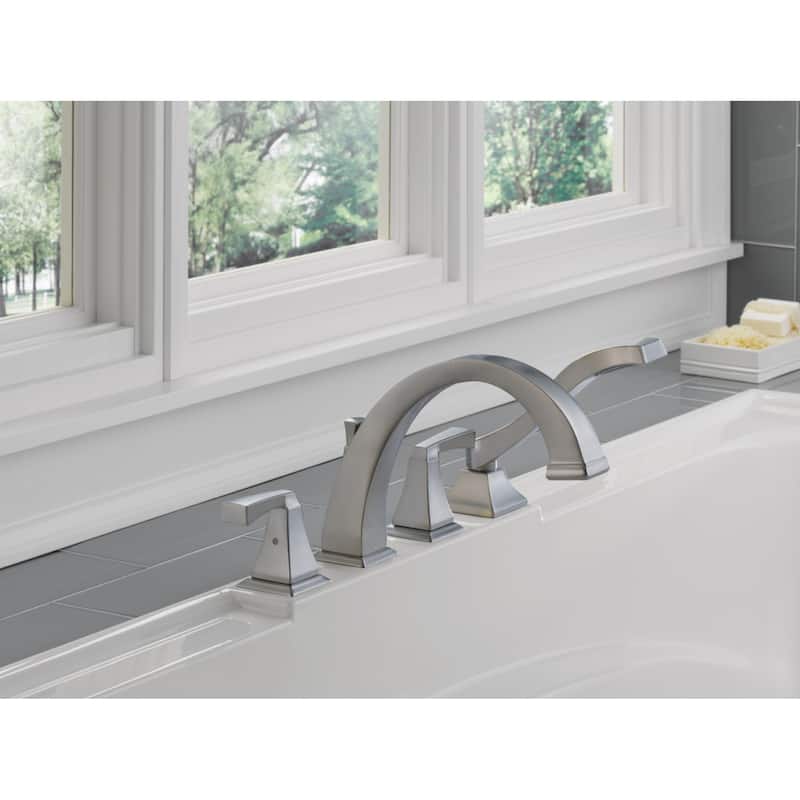 Delta Dryden Deck Mounted Roman Tub Filler Trim with Lever Handles -