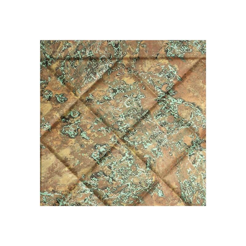 Fasade Quilted Decorative Vinyl 18in x 24in Backsplash Panel in Copper Fantasy - 6x6 in. Sample