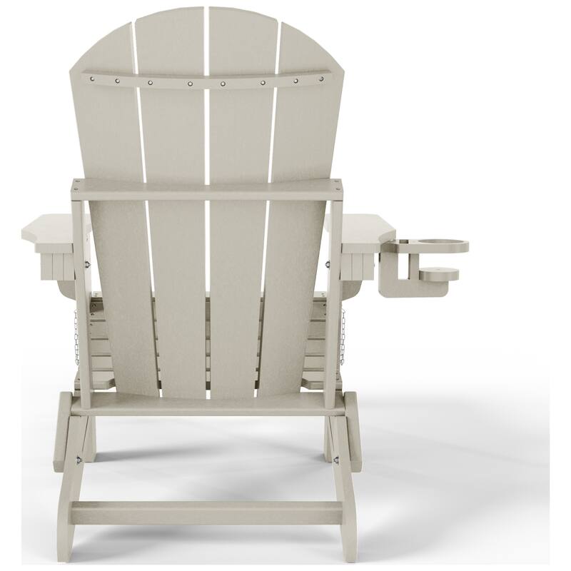 Laguna Outdoor Folding Adjustable Adirondack Chair with Cup Holder & Hideaway Ottoman (Set of 2)