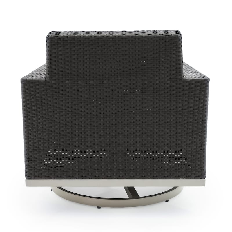 Milo Espresso 2 Piece Aluminum Outdoor Patio Motion Club Chairs