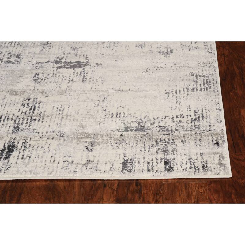Strick & Bolton Caspi Black & White Distressed Rug