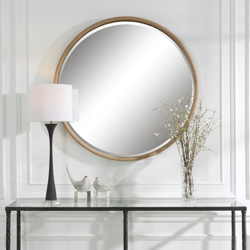 Uttermost Ranchero Natural Rope Round Mirror - 43"W X 43"H X 2"D
