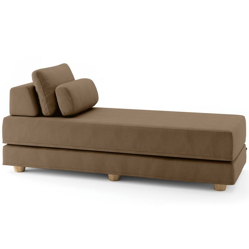 Jaxx Balshan Cushioned Micro-velvet Convertible Chaise Lounge Daybed