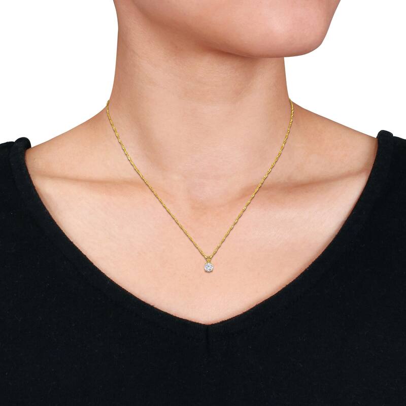 1/2ct TW Lab-Grown Diamond Solitaire Necklace in 14k Yellow Gold