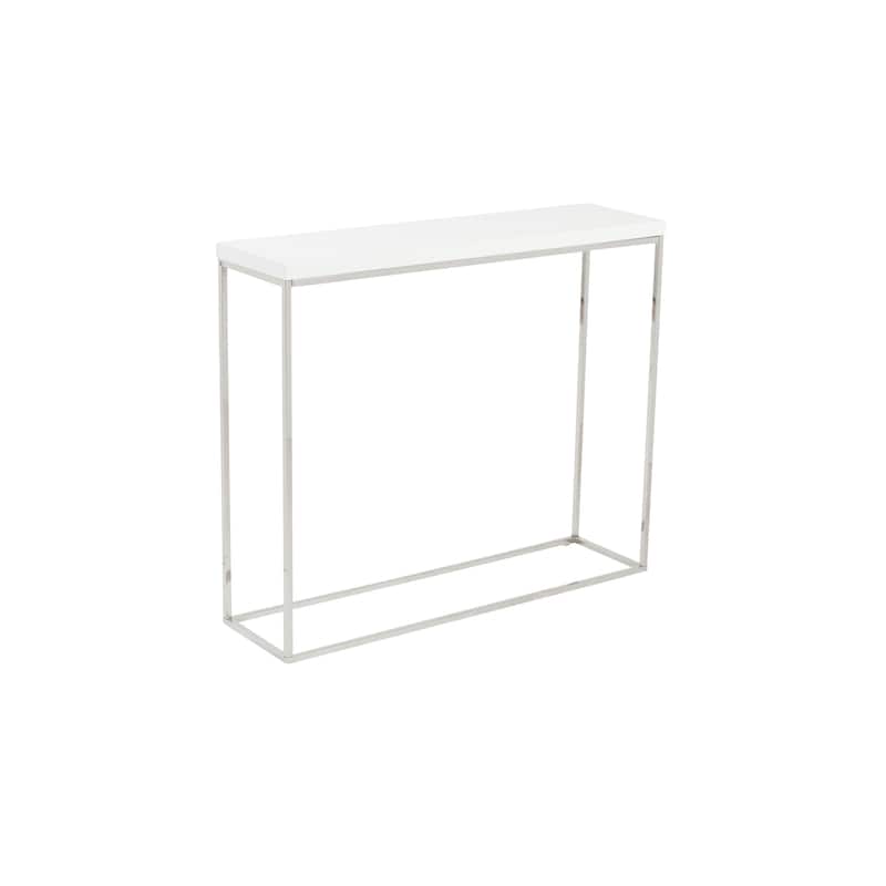 Modern Gray Gloss and Chrome Console Table