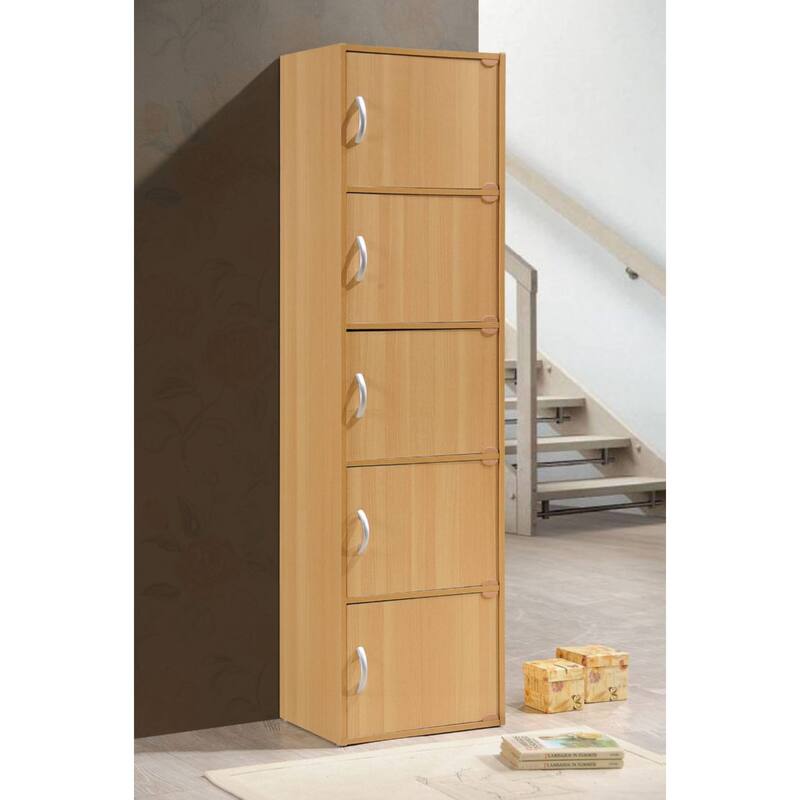 59" Beech Beige Multi-Purpose Bookcase with Doors