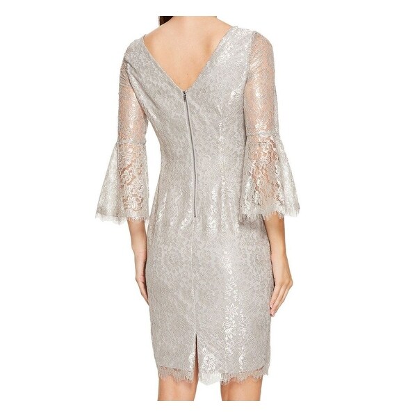 Calvin klein lace bell sleeve sheath dress hotsell