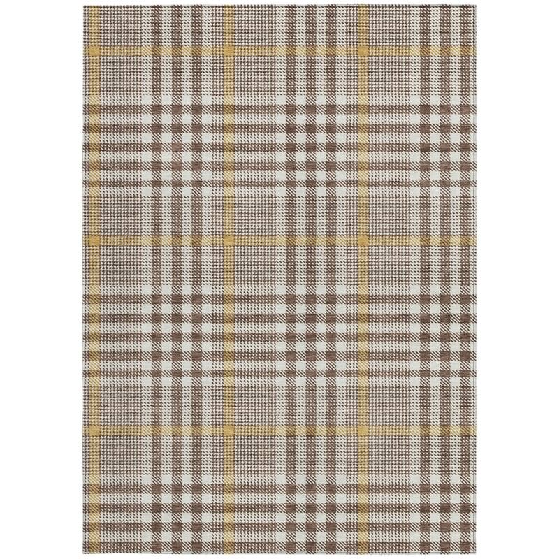 HomeRoots Plaid Transitional Rectangle Outdoor Rug
