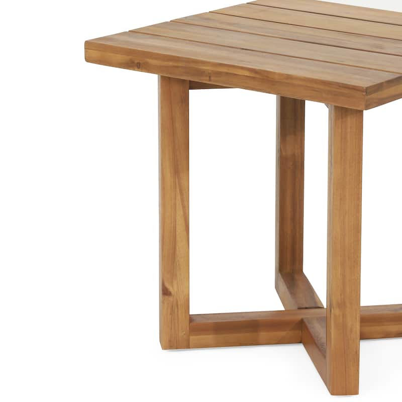 Hamel Outdoor Acacia Wood Square Side Table by Christopher Knight Home