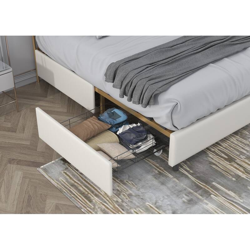 78" buckle-shaped backrest, sponge soft bag, with four storage drawers, comfortable and elegant