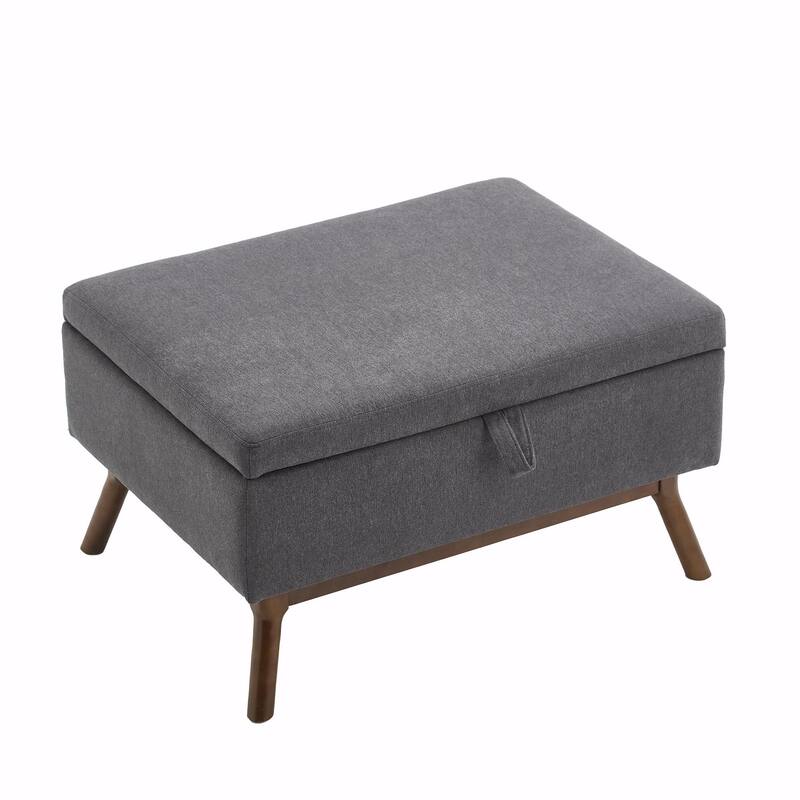 Mid-Century Modern Square Coffee Table with Storage Bench