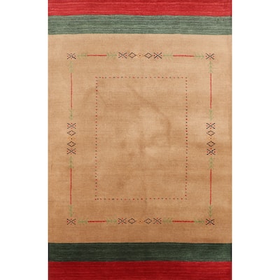Striped Gabbeh Indian Foyer Rug Handmade Wool Carpet - 3'11"x 5'7"