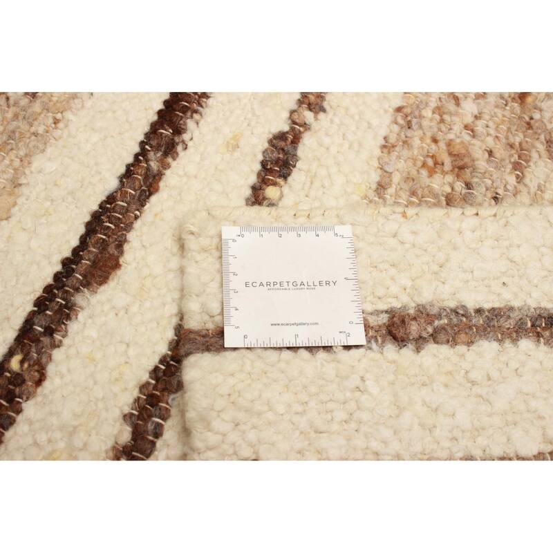 ECARPETGALLERY Braid weave Sienna Tan Wool Rug - 5'3 x 7'2