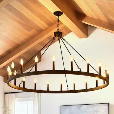 Wagon Wheel Chandelier Large Black Farmhouse Chandelier
