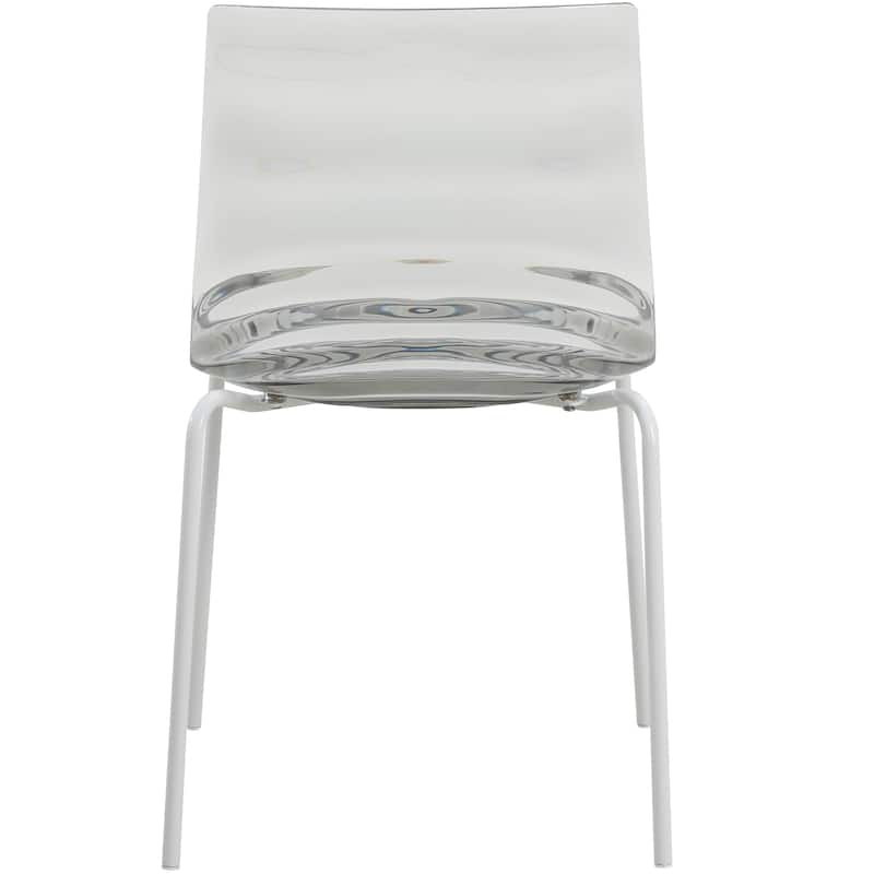 Ergonomic Dinning Chair Ripple Design in White Base Seat Set of 4