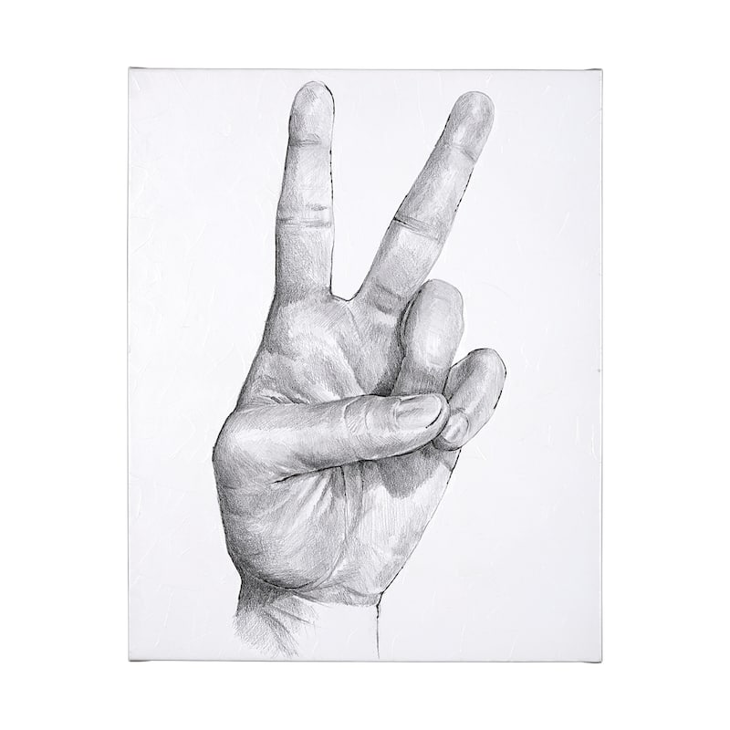 Hand Signs II (40 x 50) Canvas Art Print - Large