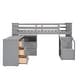 preview thumbnail 14 of 25, Twin Size Pine Wood Loft Bed with Storage Steps, Movable Desk with 5 Drawers, Full-Length Guardrail