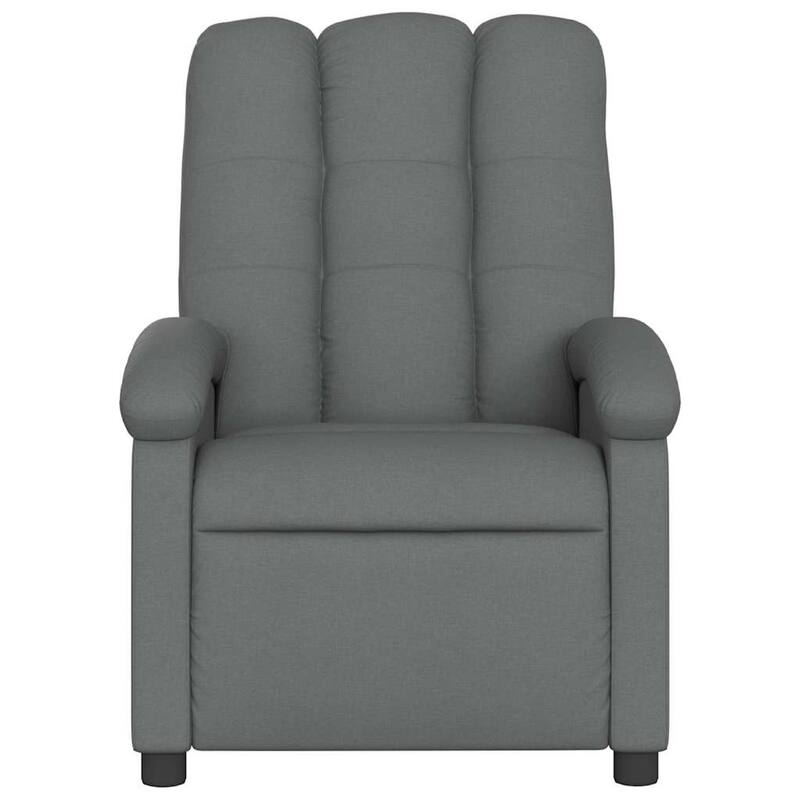 Dery Manual Recliner Chair with Massage, Side Pocket, Light Gray Polyester