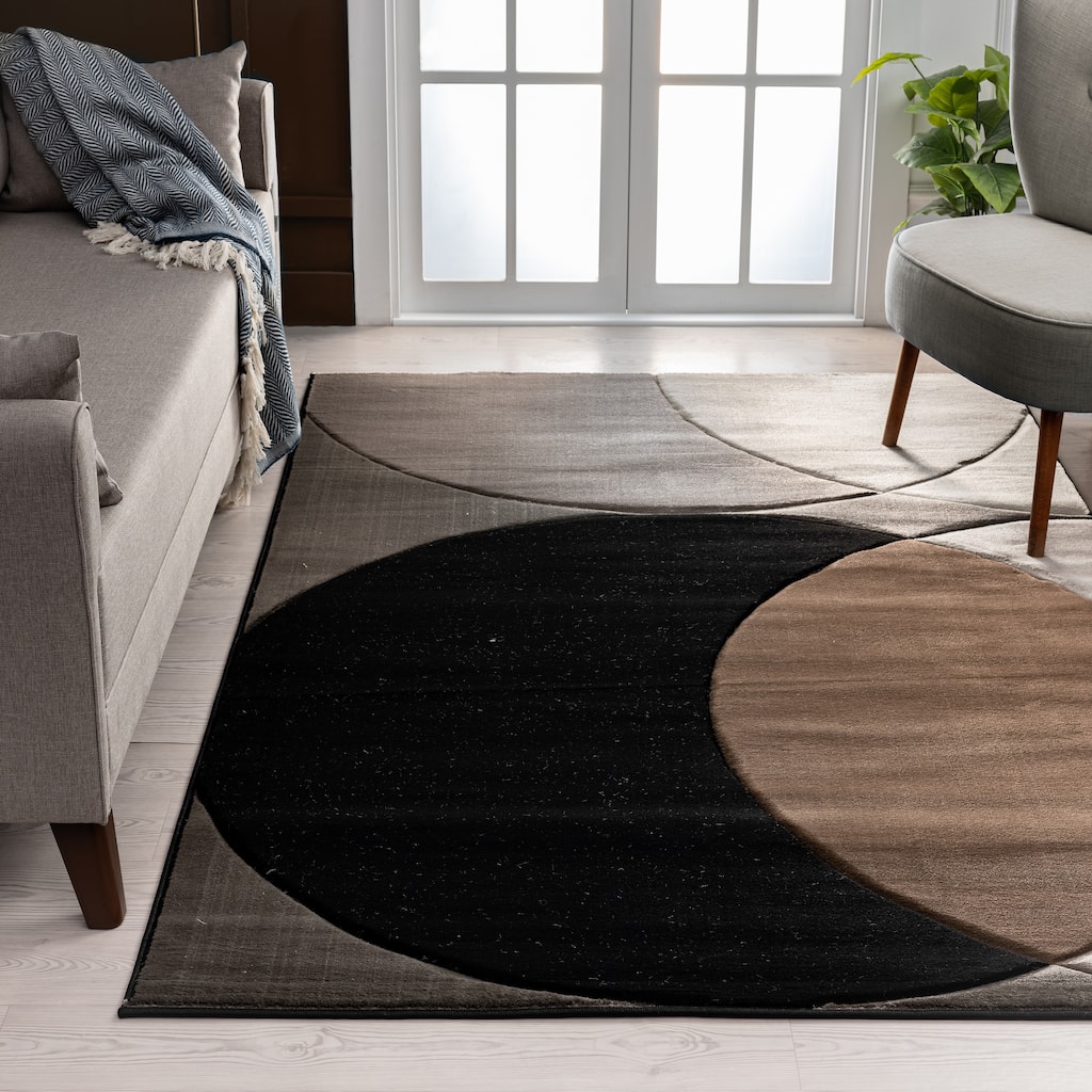 Rhodes Collection Abstract Circle Area Rug