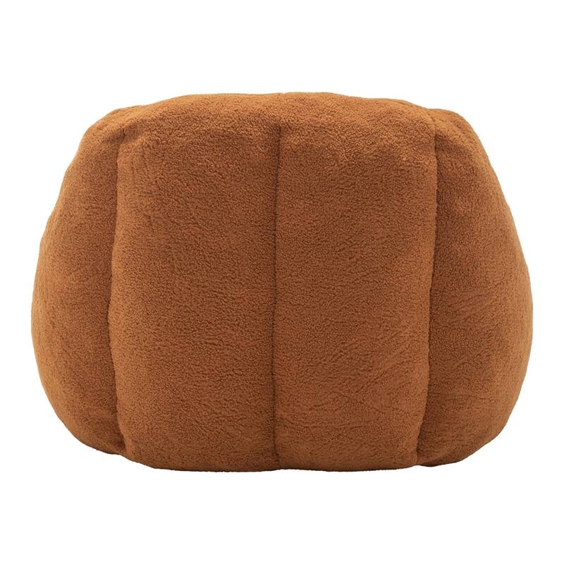 Fluffy and Lazy Teddy Fabric BeanBag Chairs with Memory Foam - Yellow