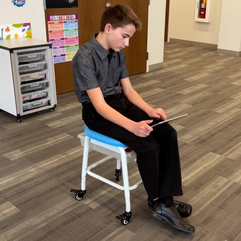 Luxor Adjustable-Height Stackable Classroom Stool with Wheels and Storage